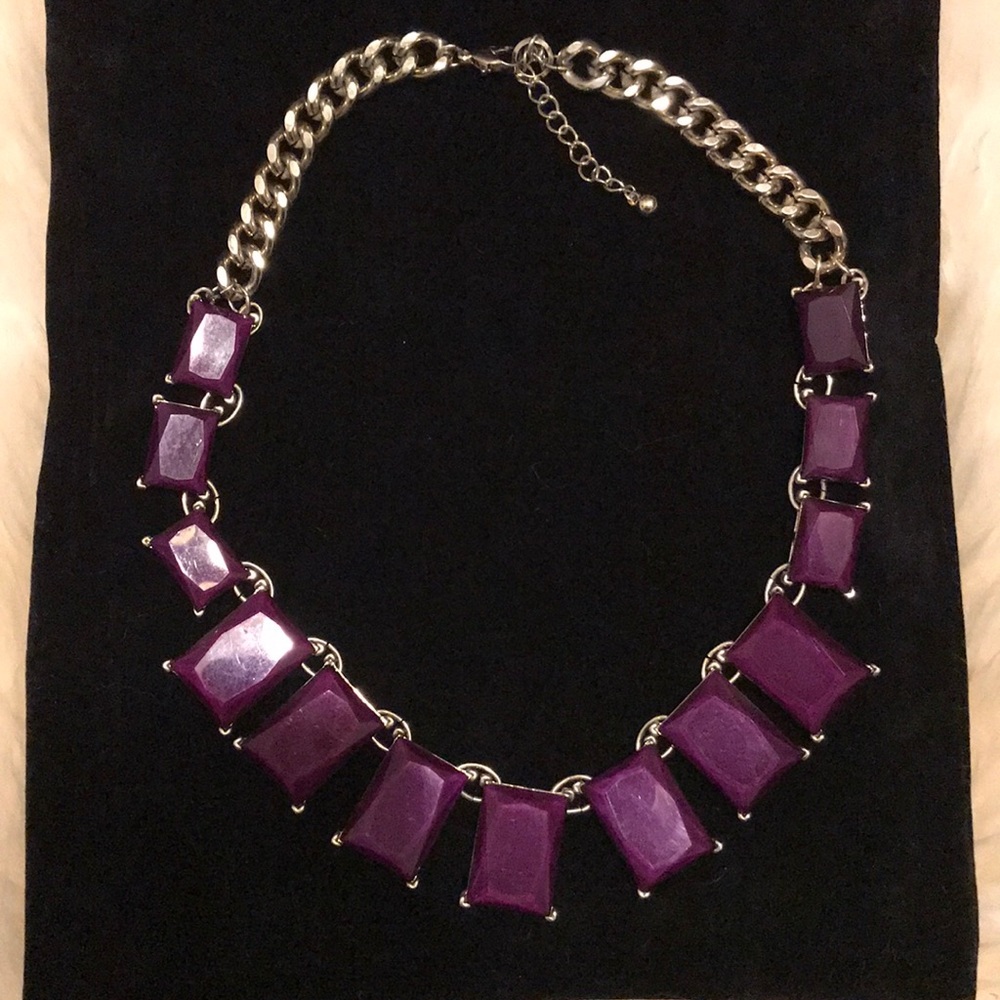 Purple Cube Statement Necklace